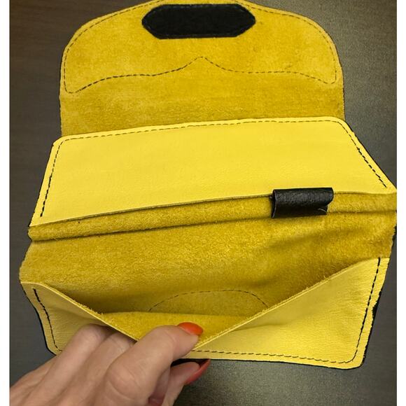 Stine Goya Leather wallet daisy New genuine yellow boho hippie multifunction - Picture 6 of 7